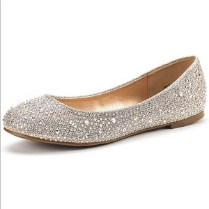 Gold Rhinestone Sparkle Flats